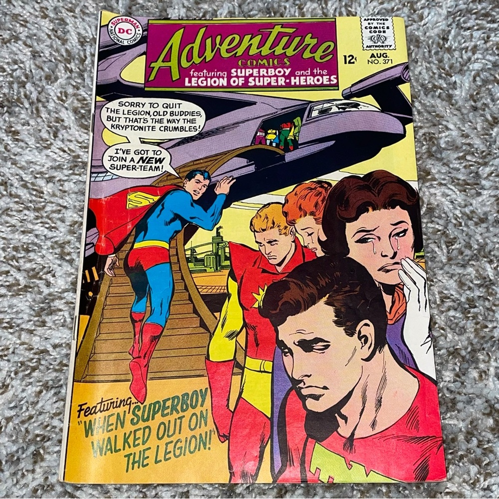 VINTAGE 1968 DC COMICS Adventure Comics Superman 1st App Chemical King #371